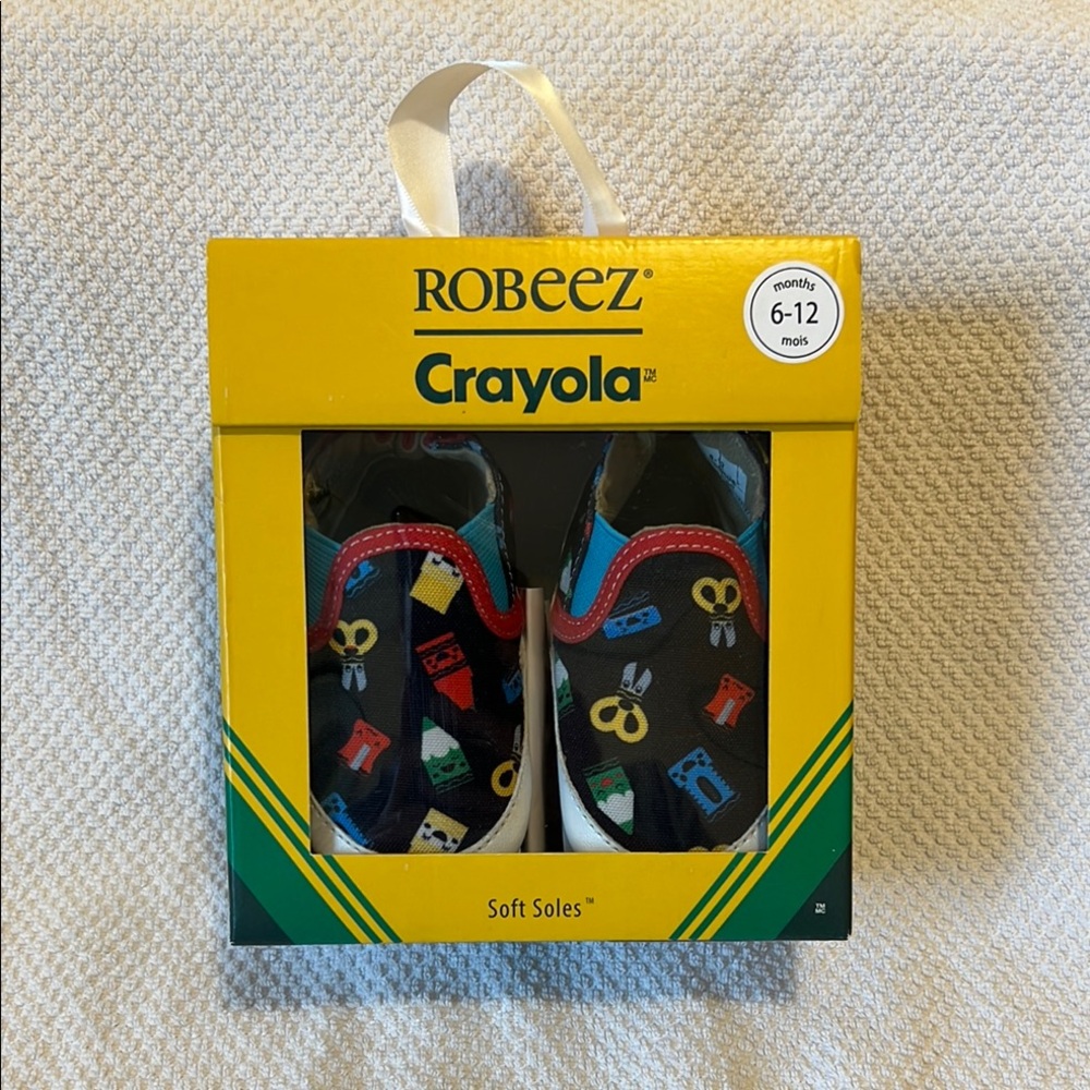 Robeez Soft Soles Baby Walker Shoes Crayola print NIB